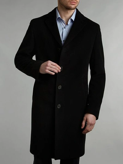 Pre-owned Bugatti Cashmere Blend Epsom Wool Coat, Black, Size 40r, Rrp £325