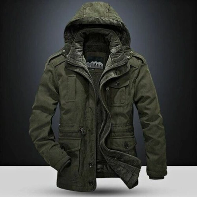Pre-owned Cotton Winter Parka Heavy Wool 2 In 1 Coat Military Jacket Men Thicken Warm  Padd