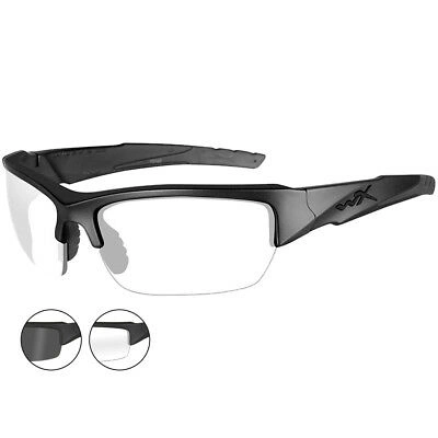 Pre-owned Wiley X Wx Valor Glasses Hard Coating Smoke Grey Clear Lenses Matte Black Frame