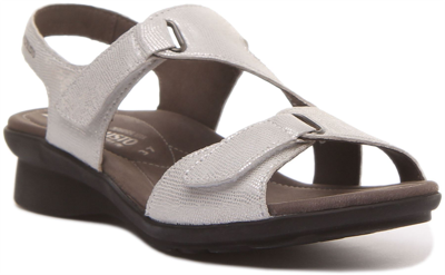 Pre-owned Mephisto Womens Paris Hook And Loop Sandals Small Wedge In White Uk Size 3 - 8