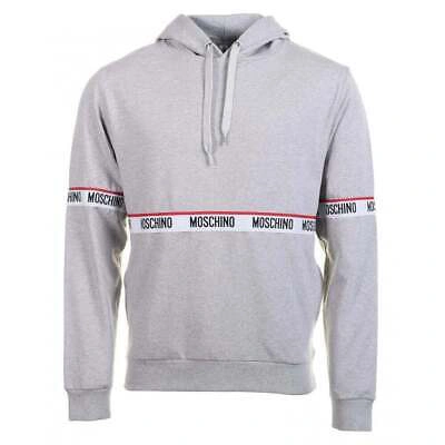 Pre-owned Moschino Underwear Front Taped Hoody Grey