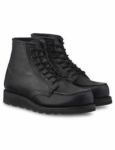 Pre-owned Red Wing Shoes Red Wing Women's 3380 Heritage 6" Toe Boot - All Black Boundary Leather