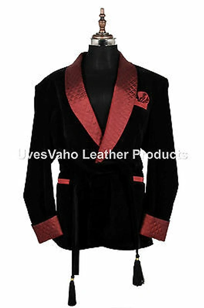 Pre-owned Handmade Men Elegant Luxury Stylish Designer Black Smoking Jacket Party Wear Blazer Uk