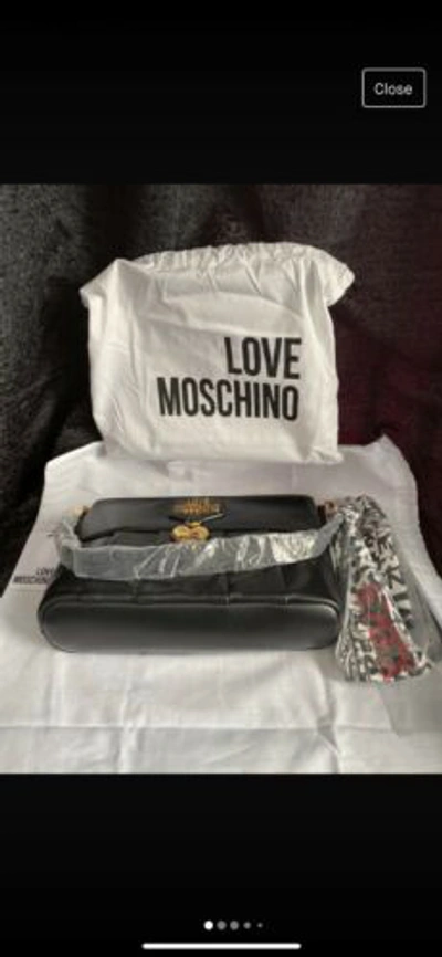 Pre-owned Moschino Love  Cross Body Bag With Gold Chain Handle And Scarf