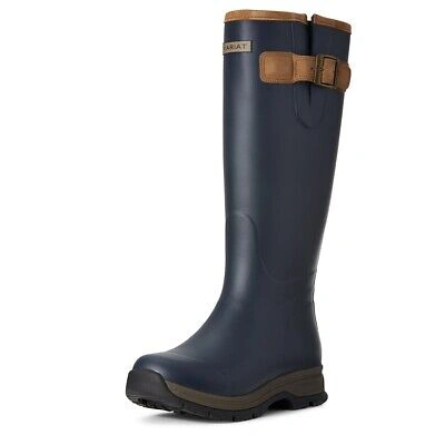 Pre-owned Ariat Womens Burford Wellington Boots Navy