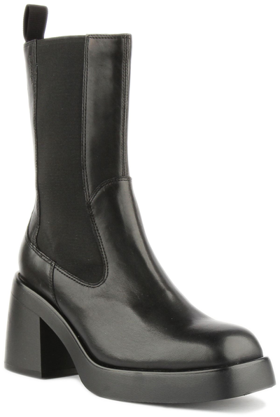 Pre-owned Vagabond Brooke Women Chunky Block Heel Chelsea Boots In Black Uk Size 3 - 8