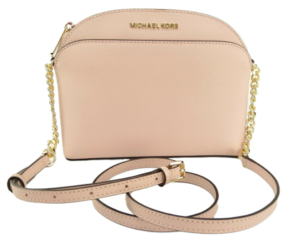Pre-owned Michael Kors Dome Crossbody Bag Pink Small Blossom Leather Shoulder Handbag