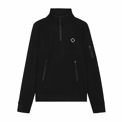 Pre-owned Ma.strum Tech Quarter Zip Mens Jacket Fleece - Jet Black All Sizes