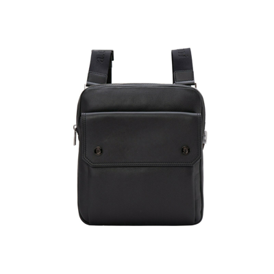 Pre-owned A.testoni Testoni Bologna Black Calf Clutch Bag With Shoulder Strap + Tablet Case
