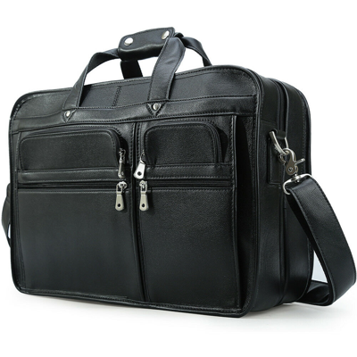 Pre-owned Tiding Men Leather 17" Laptop Bag Briefcase Travel Bag Shoulder Messenger Bag Handbag