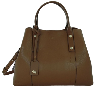 Pre-owned Radley Handbag Brown Medium Leather Multiway Satchel Bag Provence Street