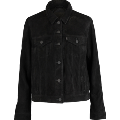 Pre-owned Levi's Suede Trucker Jacket - Black - Xs, S, M, L