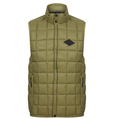 Pre-owned Replay Mens Gilet Recycled Nylon Hand Pockets Quilted Finish In Green M - Xxl