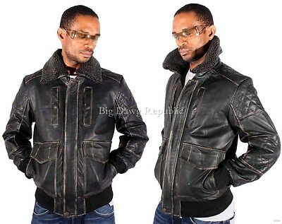 Pre-owned Aviatrix Men's Leather Jacket, Vintage Heavy Bomber Biker Style, Flying, Pilot