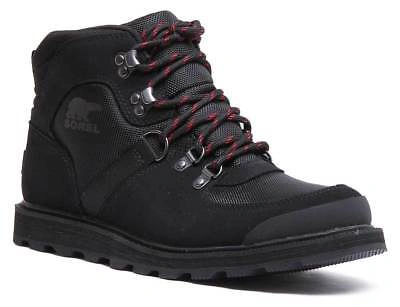 Pre-owned Sorel Madison Sport Hiker Mens Nubuck Hiking Boots In Black Size Uk 7 - 12