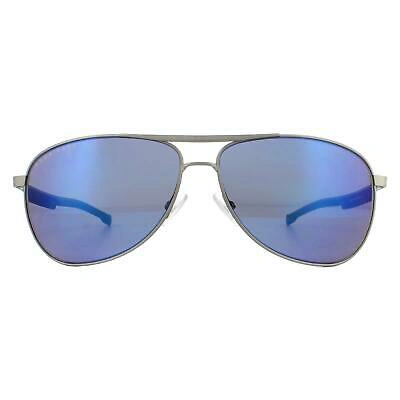 Pre-owned Hugo Boss Sunglasses Boss 1199/s R81/xt Matte Ruthenium Blue Mirror