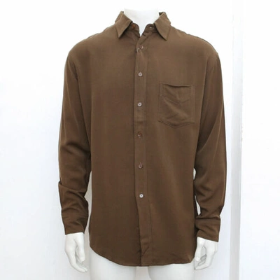 Pre-owned Yohji Yamamoto Mens  Brown Rayon Shirt Size M Vintage Rrp £295
