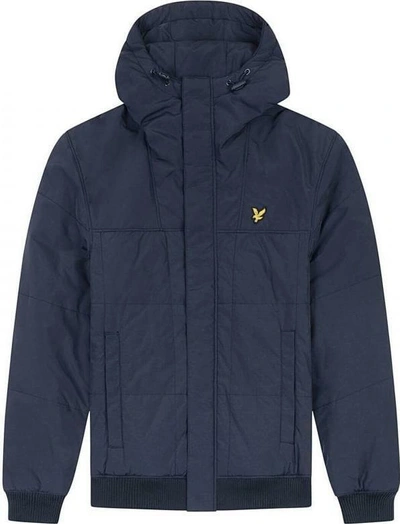Pre-owned Lyle & Scott Quilted Bomber Jacket Dark Navy