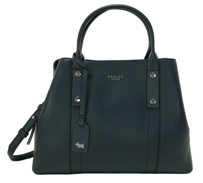Pre-owned Radley Handbag Navy Blue Medium Multiway Satchel Shouder Bag Provence Street