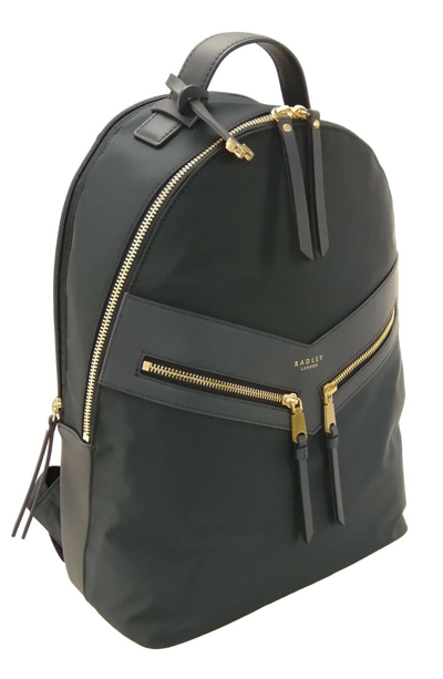 Pre-owned Radley Backpack Navy Dark Blue Zip Around Nylon Medium To Large Smith Street Bag