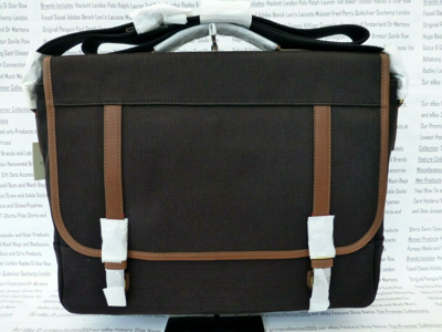 Pre-owned Fossil Large Messenger Bag Mens Evan Black Canvas Satchel Olive Bags R£189