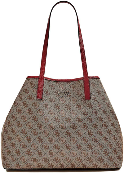 Pre-owned Guess Sg699524 Vikky Women's Tote Bag In Brown