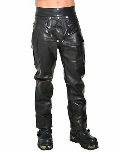 Pre-owned Honour Ravage Snap-crotch Moonshine Leather Jeans