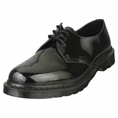 Pre-owned Dr. Martens' Dr. Martens 1461 Mono Mens Black Patent Classic Shoes - 9.5 Uk