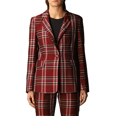 Pre-owned Liu •jo Liu Jo Women's Tartar Glam Single-breasted Blazer Pn: Zf0047t4934
