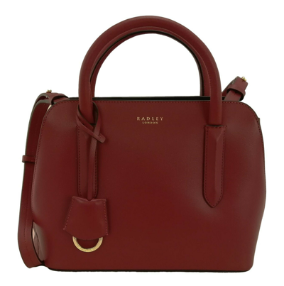 Pre-owned Radley Handbag Red Small To Medium Zip Top Satchel Bag Leather Liverpool Street