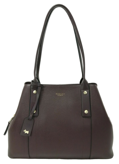 Pre-owned Radley Shouder Bag Dark Red Burgundy Medium Leather Handbag Provence Street