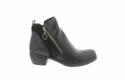 Pre-owned Fly London Ankle Boots Meli Black Soft Leather