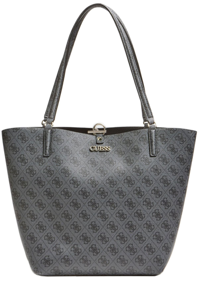 Pre-owned Guess Sa745523 Alby Toggle Womens Tote Bag In Coal