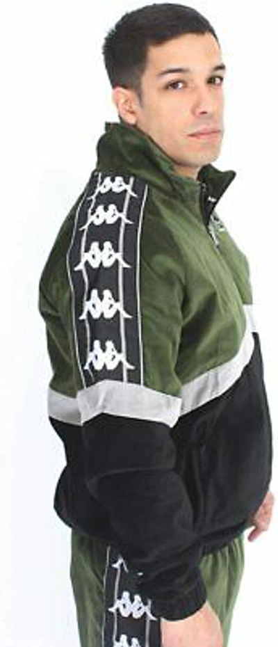 Pre-owned Kappa Men's Cabrini Auth Sweat Sweatshirt Hoodie, Green / Grey, Xl