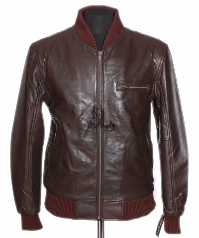 Pre-owned Harrington Men's 70's Classic Brown Classic Retro Bomber Soft Lambskin Nappa Leather Jacket