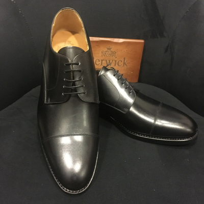 Pre-owned Berwick 1707 Low Shoe Blúcher Black Good Year Welted Frame Sewn Oxford