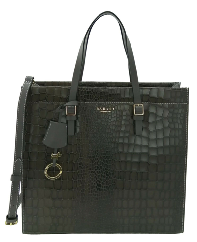 Pre-owned Radley Grab Tote Bag Thunder Grey Medium Top Zip Handbag Tudor Close Rrp £249