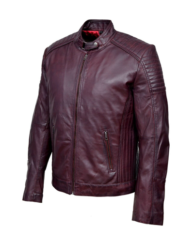 Pre-owned Sr Real Leather Men's Retro 80's Leather Bomber Oxblood Classic Soft Italian Napa Leather Jacket