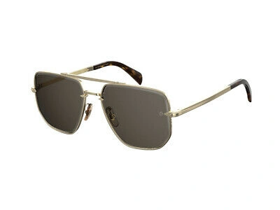 Pre-owned David Beckham Sunglasses Db 7001/s J5g/ir Gold Grey Authentic