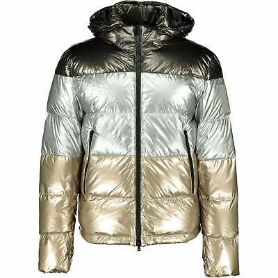 Pre owned Paul Shark 700 Fill power Metallic Arm Logo Jacket Gold Silver ModeSens