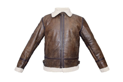 Pre-owned The Siano Men's Aviator Raf B3 Fur Shearling Bomber Real Sheepskin Leather Flying Jacket