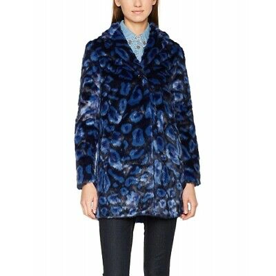 Pre-owned Liu •jo Liu Jo Coat Size S/m It44 Blue Dark Blue Colours Warm Stylish 100% Polyester