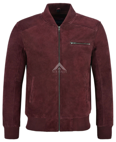 Pre-owned Smart Range Leather 70s Mens Bomber Jacket Classic Retro Varsity Tops Cherry Real Leather Jacket 275