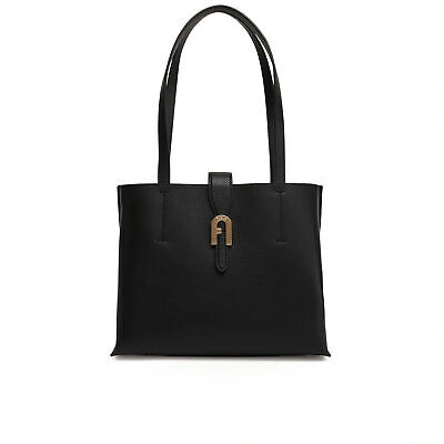 Pre-owned Furla Woman Shoulder Bag  Sofia M Tote In Soft Leather Black With Double Handles