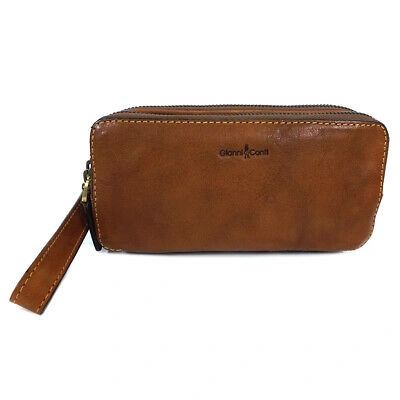 Pre-owned Gianni Conti Leather Wrist Bag / Large Wallet Purse - Style: 912200