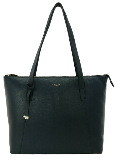 Pre-owned Radley Tote Shoulder Bag Navy Dark Blue Medium Large Top Zip Handbag Wood Street