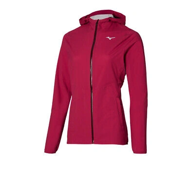 Pre-owned Mizuno Womens Waterproof 20k Er Trail Running Jacket Top Red Sports Full Zip