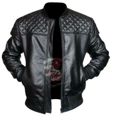 Pre-owned Claw Intl Men's Genuine Lambskin 100% Leather Jacket Biker Motorcycle Distressed Black
