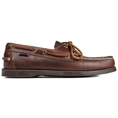 Pre-owned Sebago Mens Dockside Portland Waxed Boat Shoes Brown