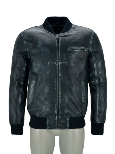 Pre-owned Smart Range Mens Bomber Jacket Vintage Napa Real Leather Street Inspired Fashion 70s Jacket